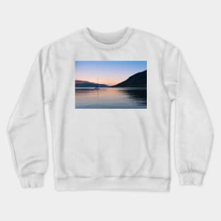 Peaceful Okanagan Lake Sunset with Sailboat View Crewneck Sweatshirt